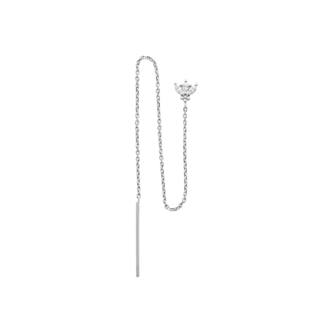 Mono boucle d'oreille Argent 925 & OZ chaine Swan