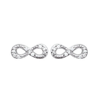 Boucles d'oreilles puces Argent 925 motif infini & OZ Kaia