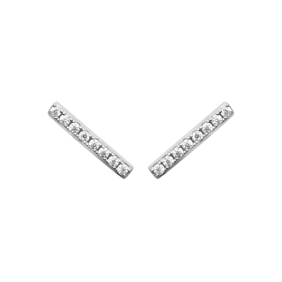 Boucles d'oreilles puces Argent 925 forme barre & OZ Callie