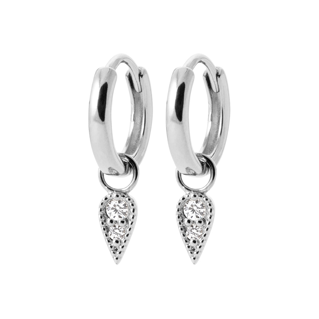 Boucles d'oreilles Argent 925 créoles pampille & OZ Lexi