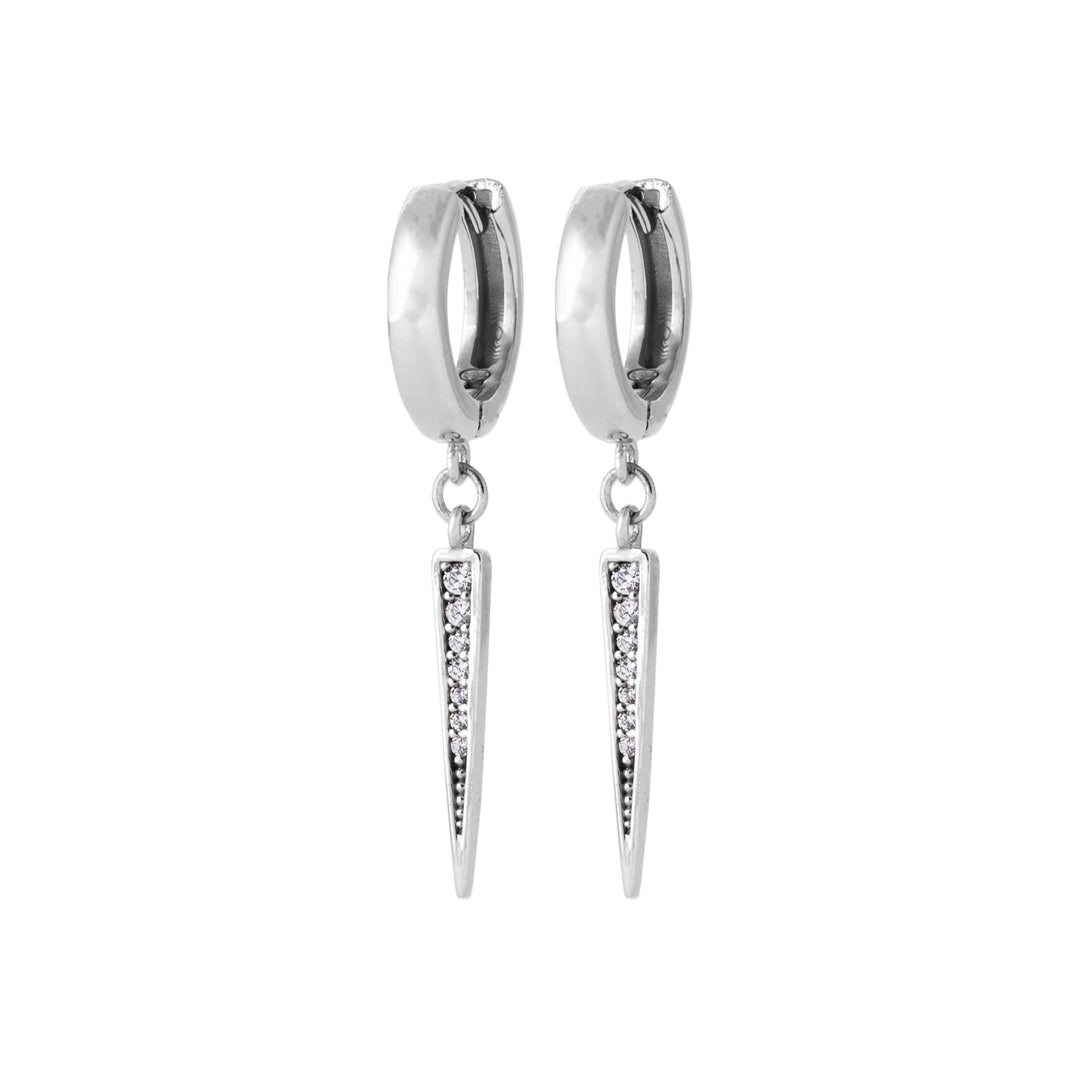 Boucles d'oreilles Argent 925 créoles pampille motif géométrique Laïka