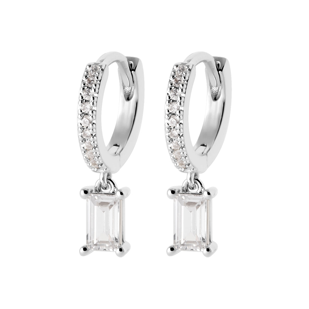 Boucles d'oreilles Argent 925 créoles pampille et Oz Velvet