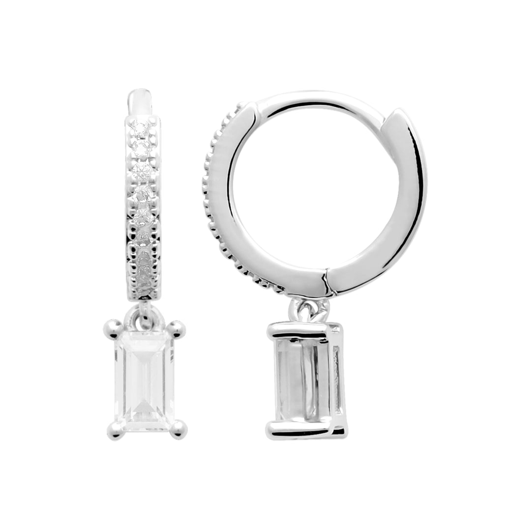 Boucles d'oreilles Argent 925 créoles pampille et Oz Velvet