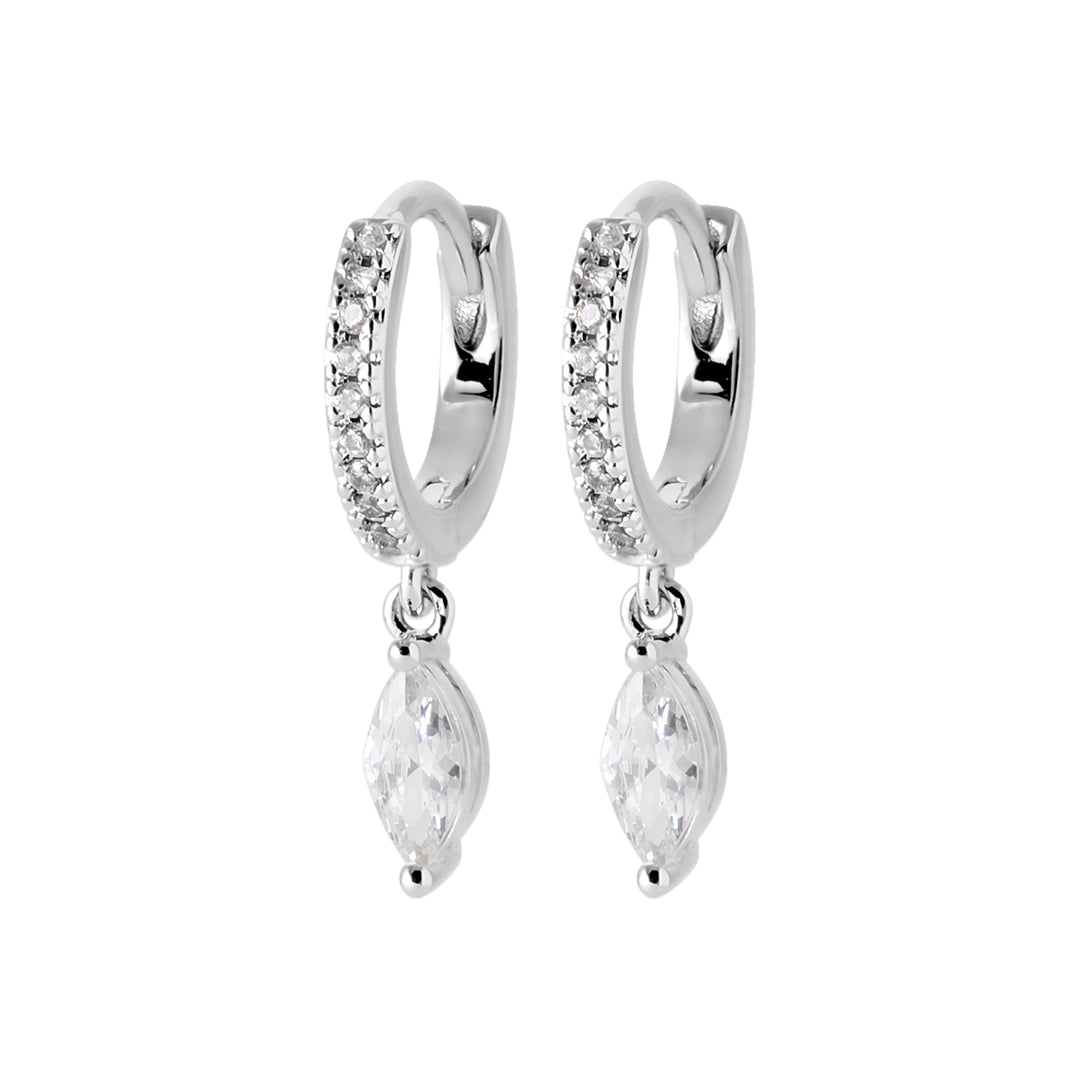 Boucles d'oreilles Argent 925 créoles pampille & Oz Stone