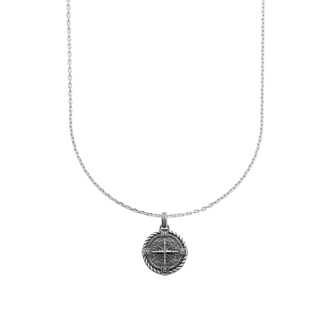 Collier Homme Argent 925 motif boussole Nexus