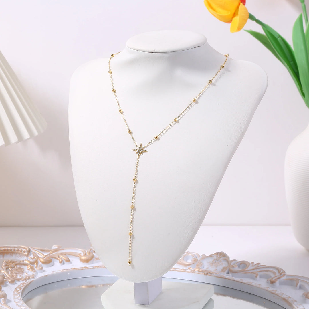 Collier Acier inoxydable doré femme cravate Hoshi