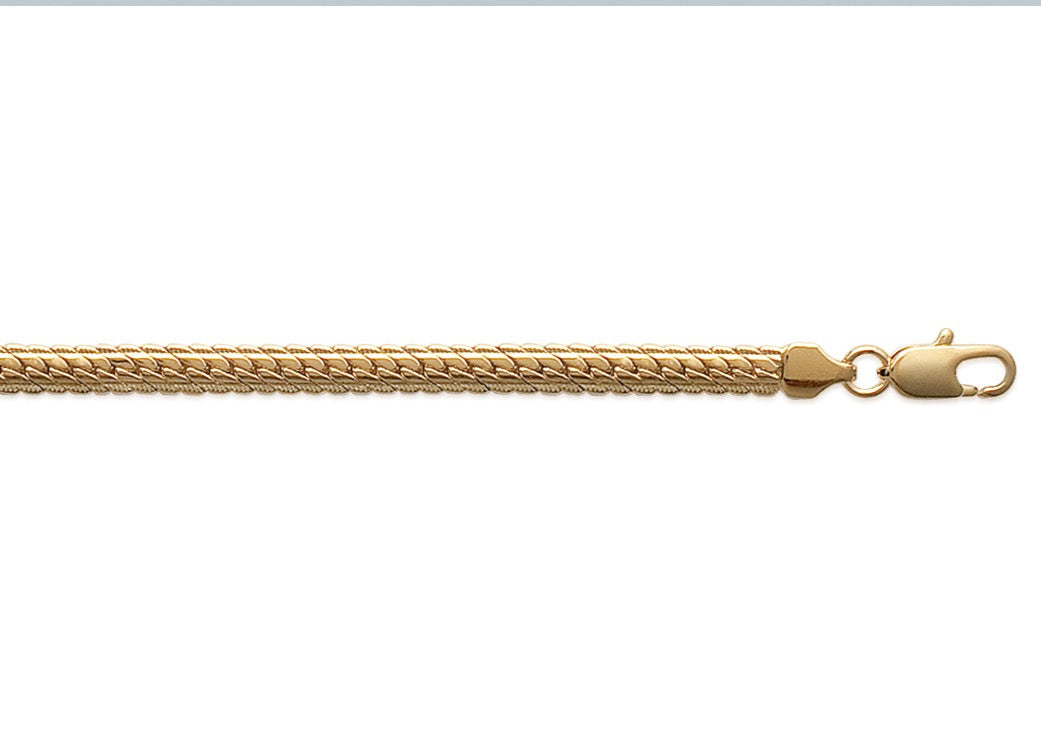 Collier Plaqué or maille anglaise plate Gaby