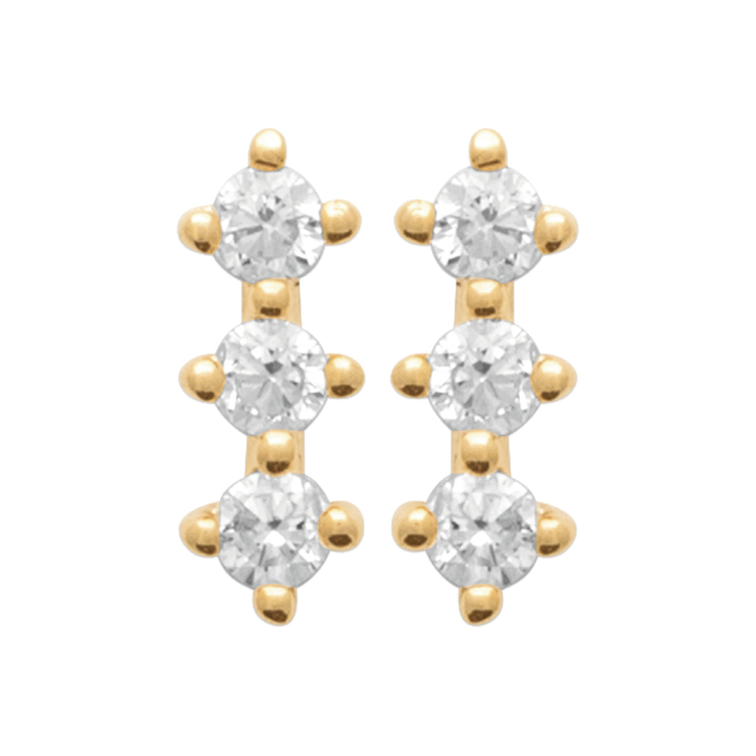 Boucles d'oreilles Plaqué Or puces motif goutte & OZ Ezra