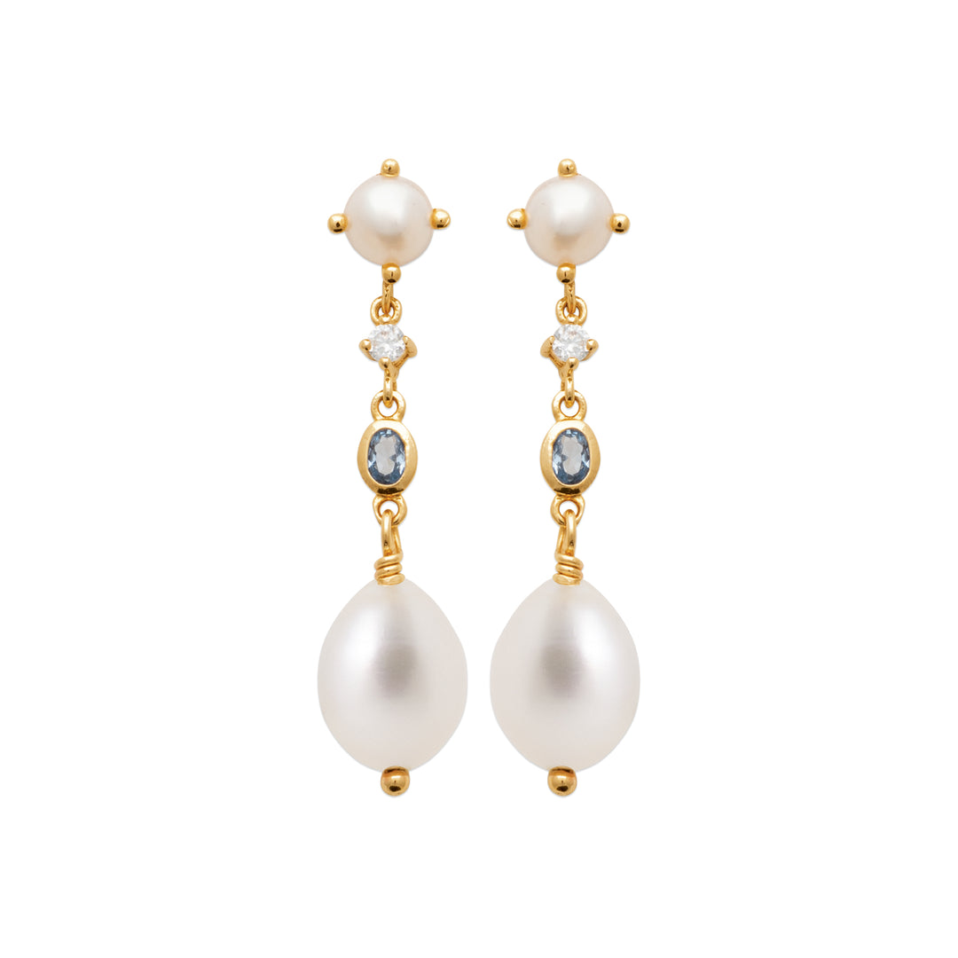 Boucles d'oreilles Plaqué Or & Perles & OZ Mistica