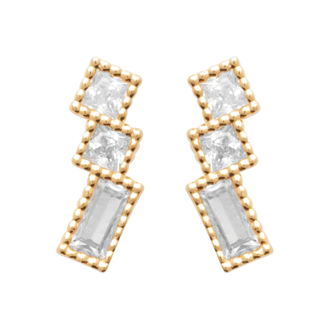 Boucles d'oreilles Plaqué or et OZ Tiare