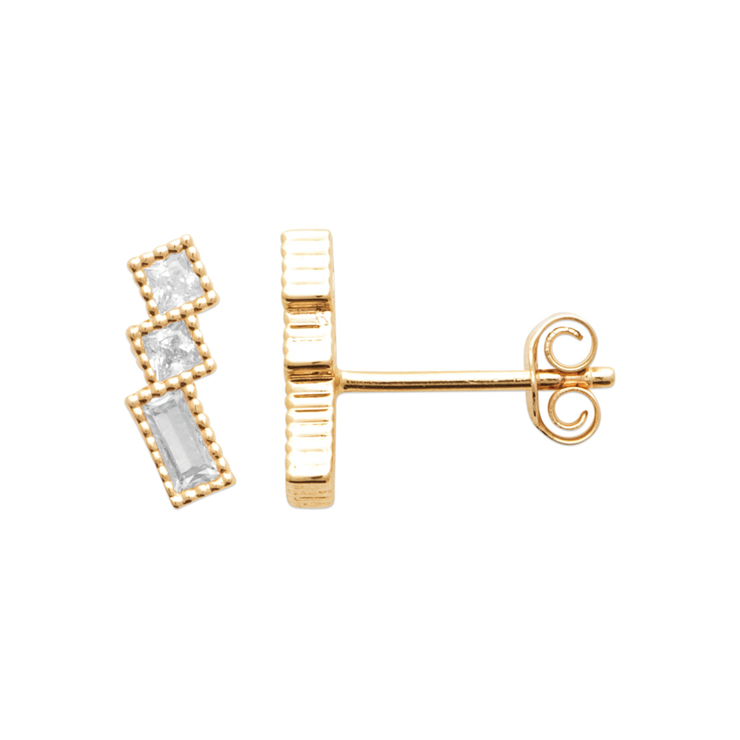 Boucles d'oreilles Plaqué or et OZ Tiare