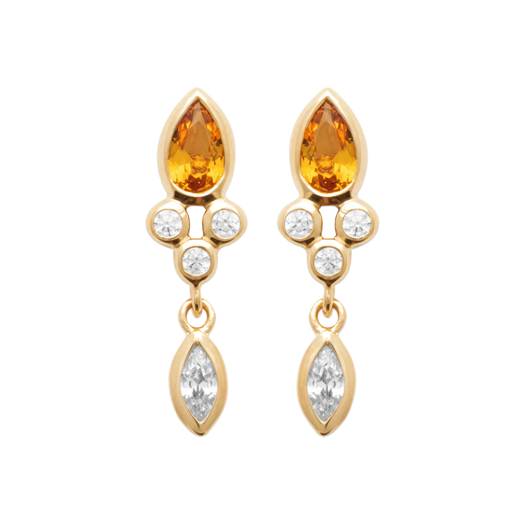 Boucles d'oreilles Plaqué or & pampille Oz Medusa