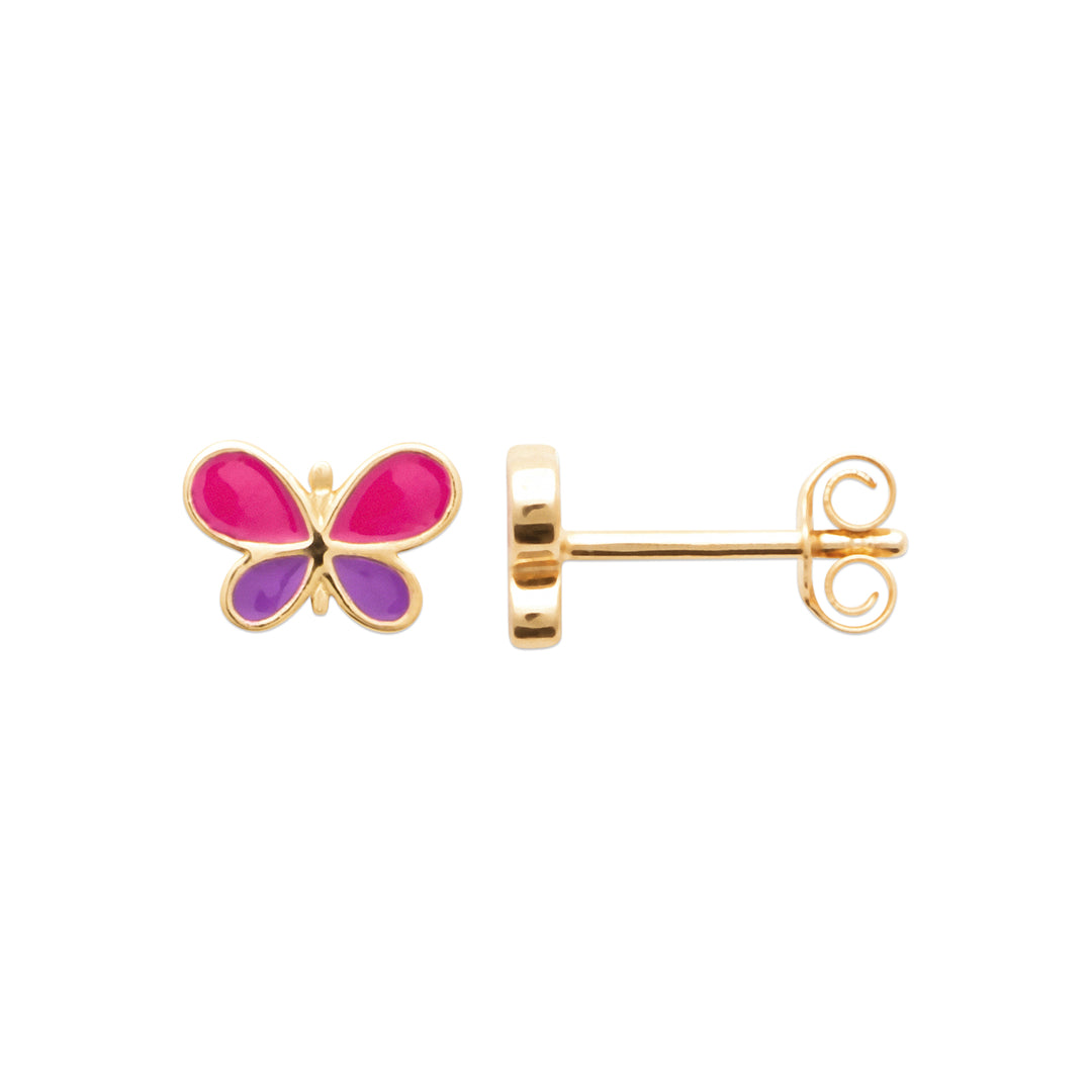Boucles d'oreilles Plaqué or enfant Butterfly