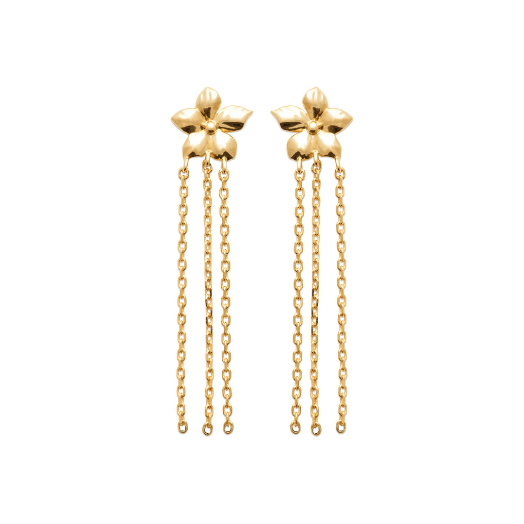 Boucles d'oreilles Plaqué or forme fleur Ysalis