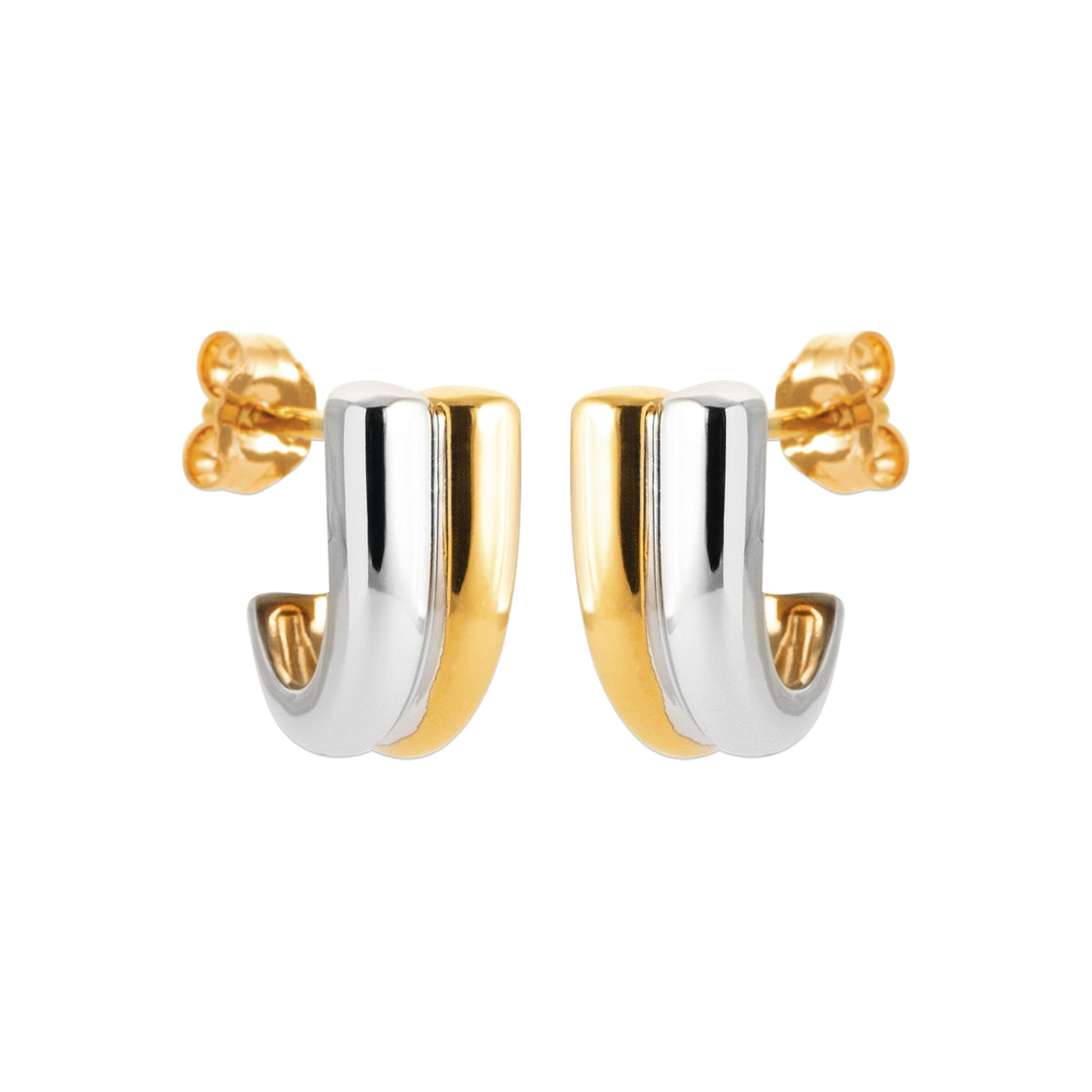 Boucles d'oreilles Plaqué or & Argent 925 Bicolore Bliss