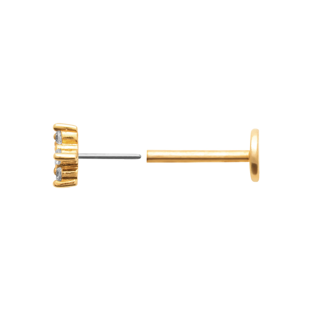 Piercing Plaqué or & OZ Tige Titane Vanilla