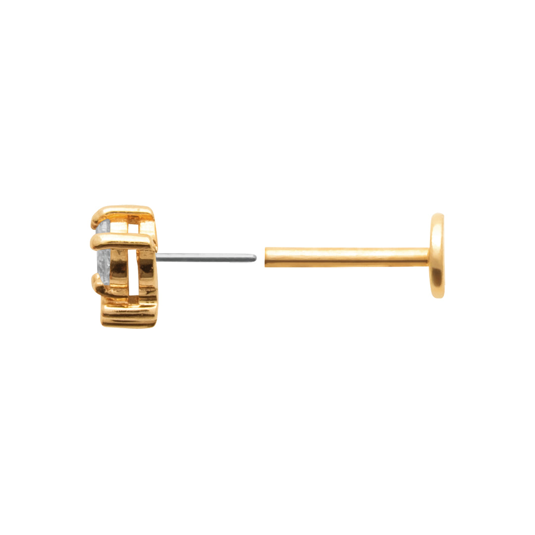 Piercing Plaqué or & OZ Tige Titane Swan