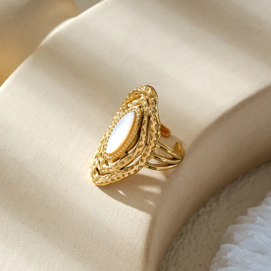 Bague Acier inoxydable doré femme Elea