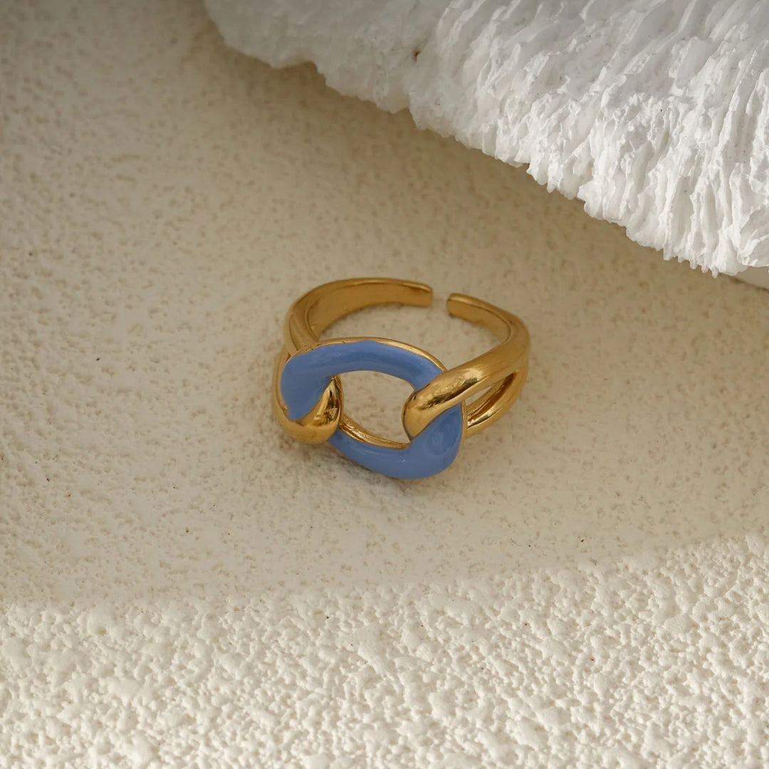 Bague Acier inoxydable doré femme Hiss