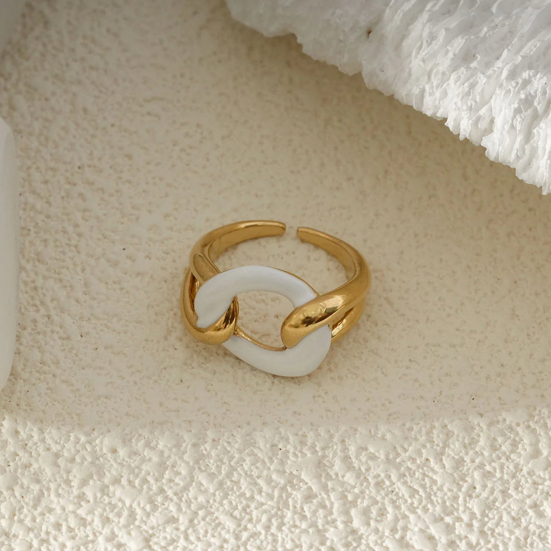 Bague Acier inoxydable doré femme Hiss