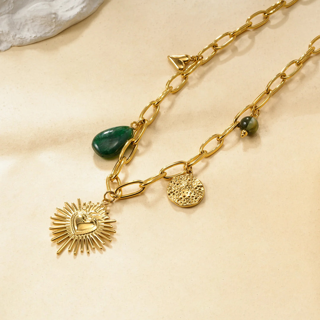 Collier Acier inoxydable doré femme Algarve
