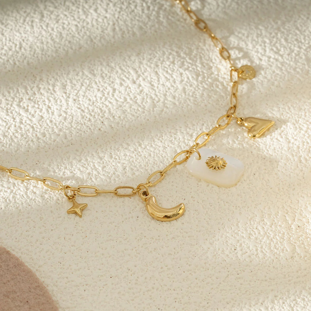 Collier Acier inoxydable doré femme Sunshine