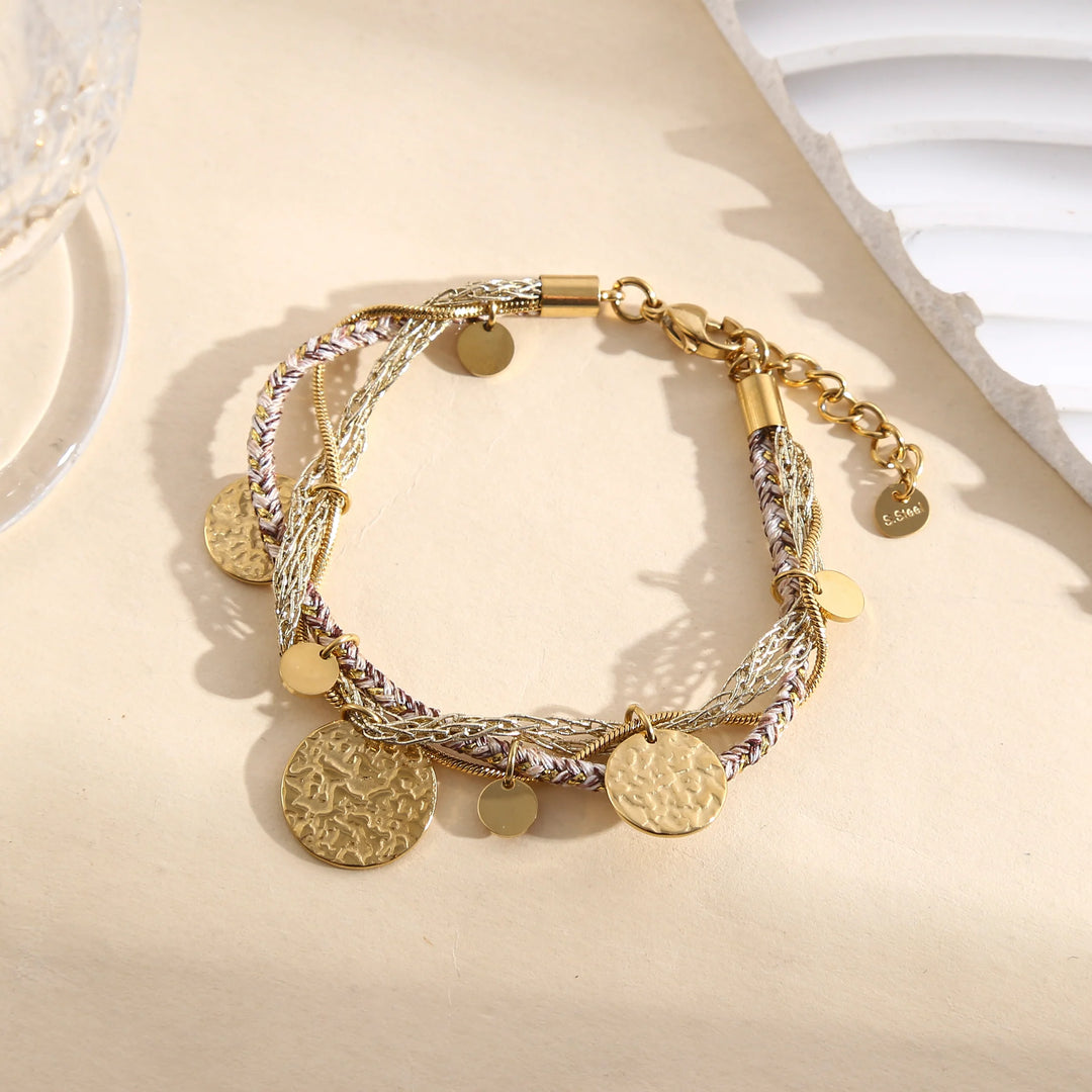 Bracelet Acier inoxydable femme & tissu Sway