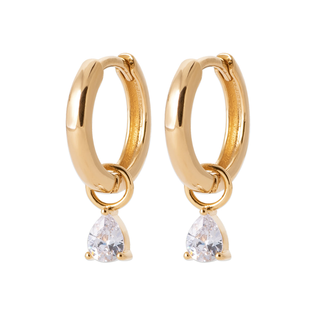 Boucles d'oreilles plaqué or créole pampille & OZ Sophia