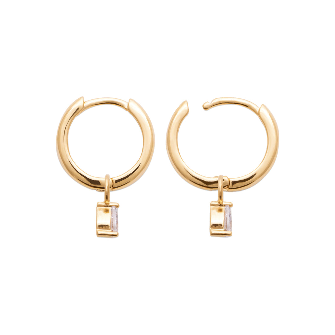 Boucles d'oreilles plaqué or créole pampille & OZ Sophia