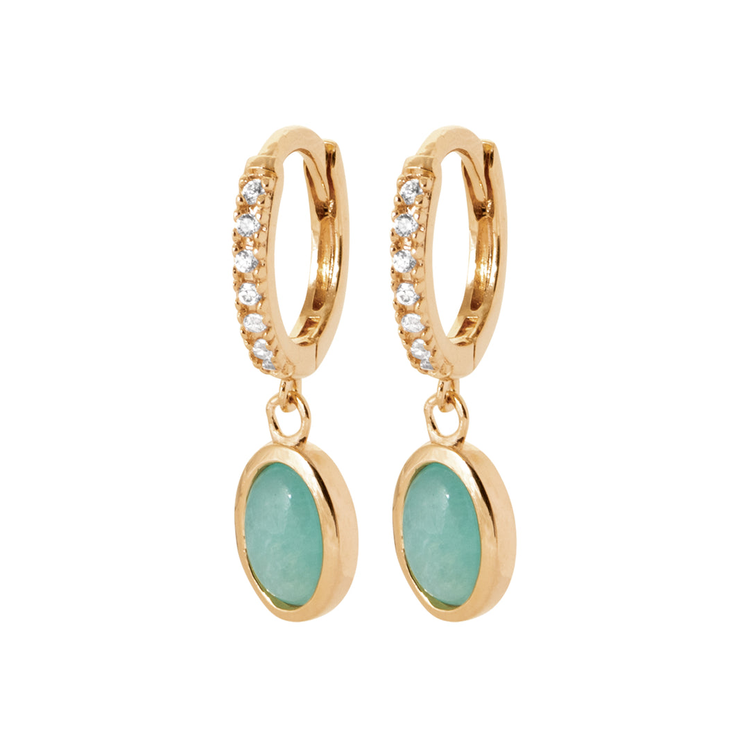 Boucles d'oreilles Plaqué Or & Amazonite Salma