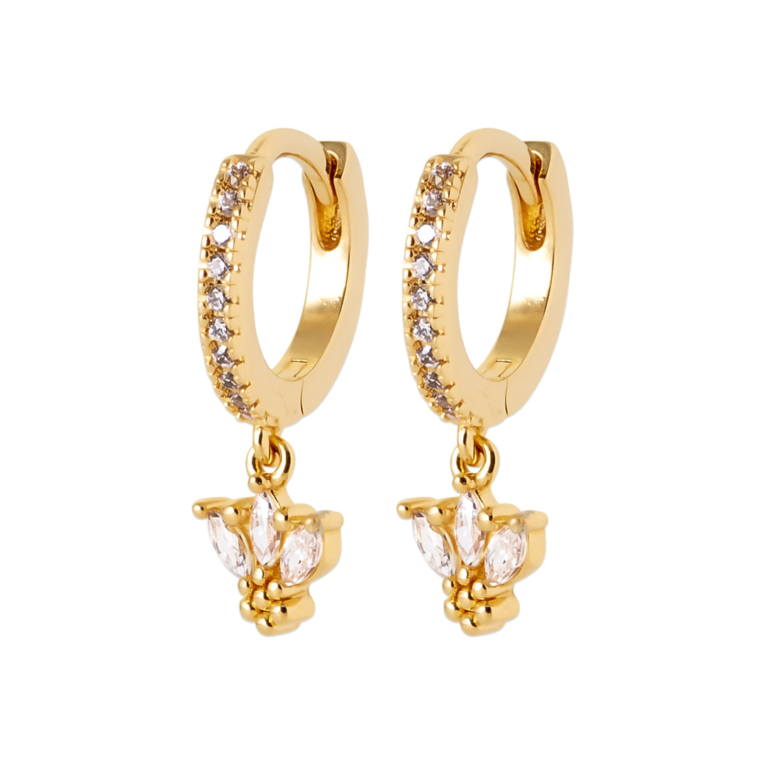 Boucles d'oreilles plaqué or & Oz créole pampille Swan