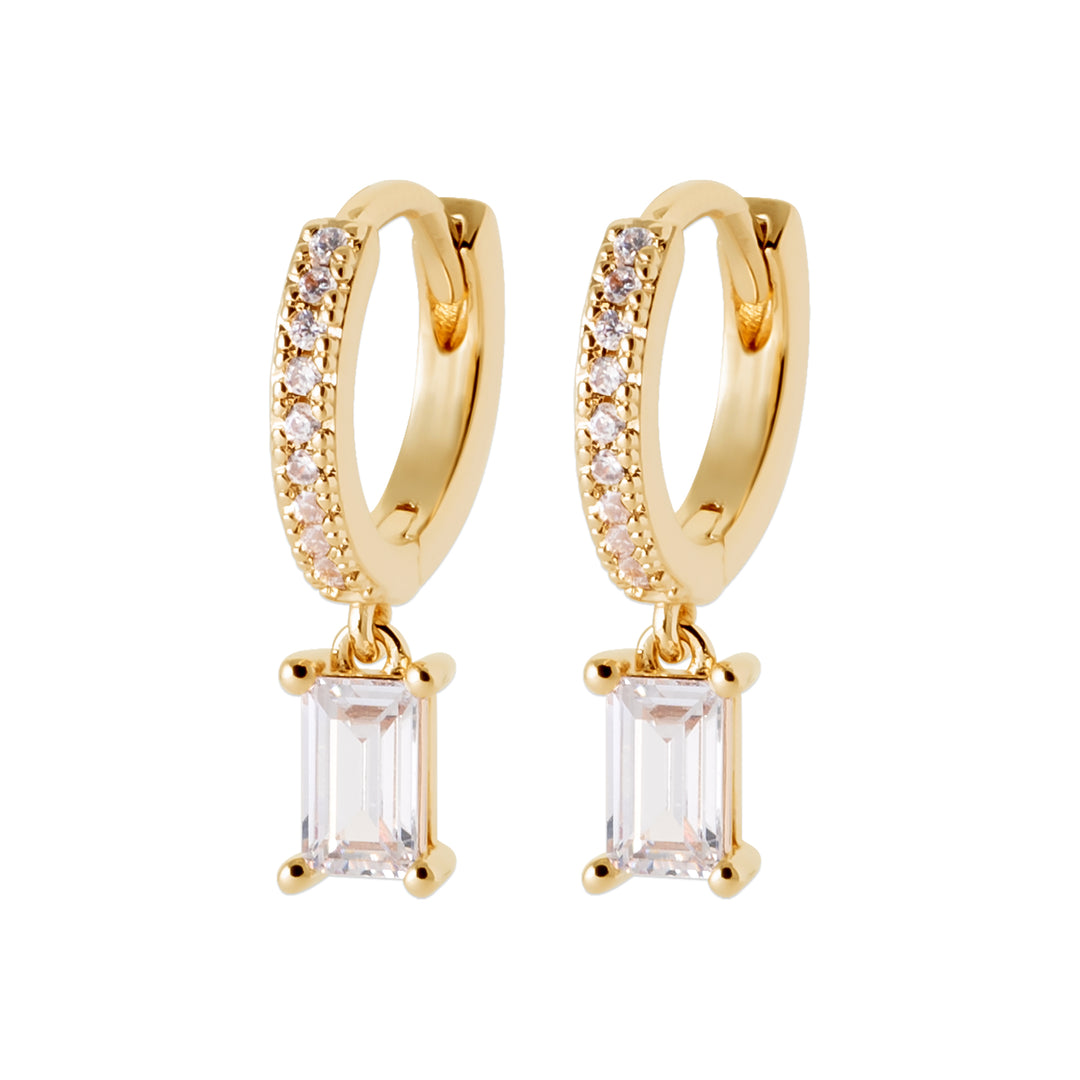 Boucles d'oreilles Plaqué or & OZ créoles pampille Velvet