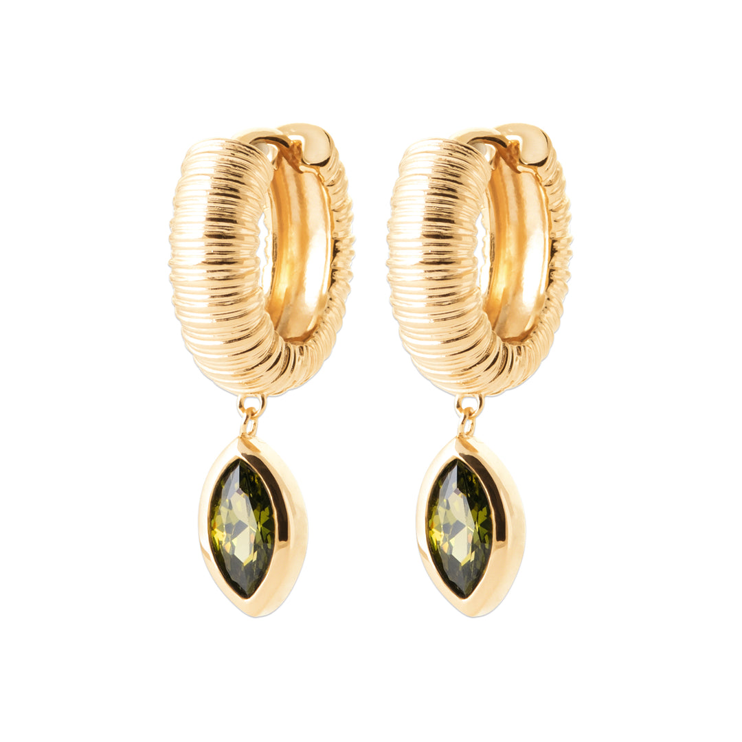Boucles d'oreilles Plaqué Or & OZ créole pampille Santiago