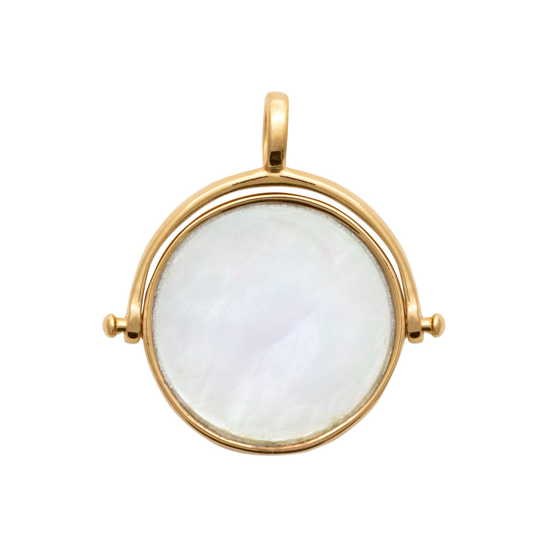 Collier plaqué or et nacre réversible Manureva