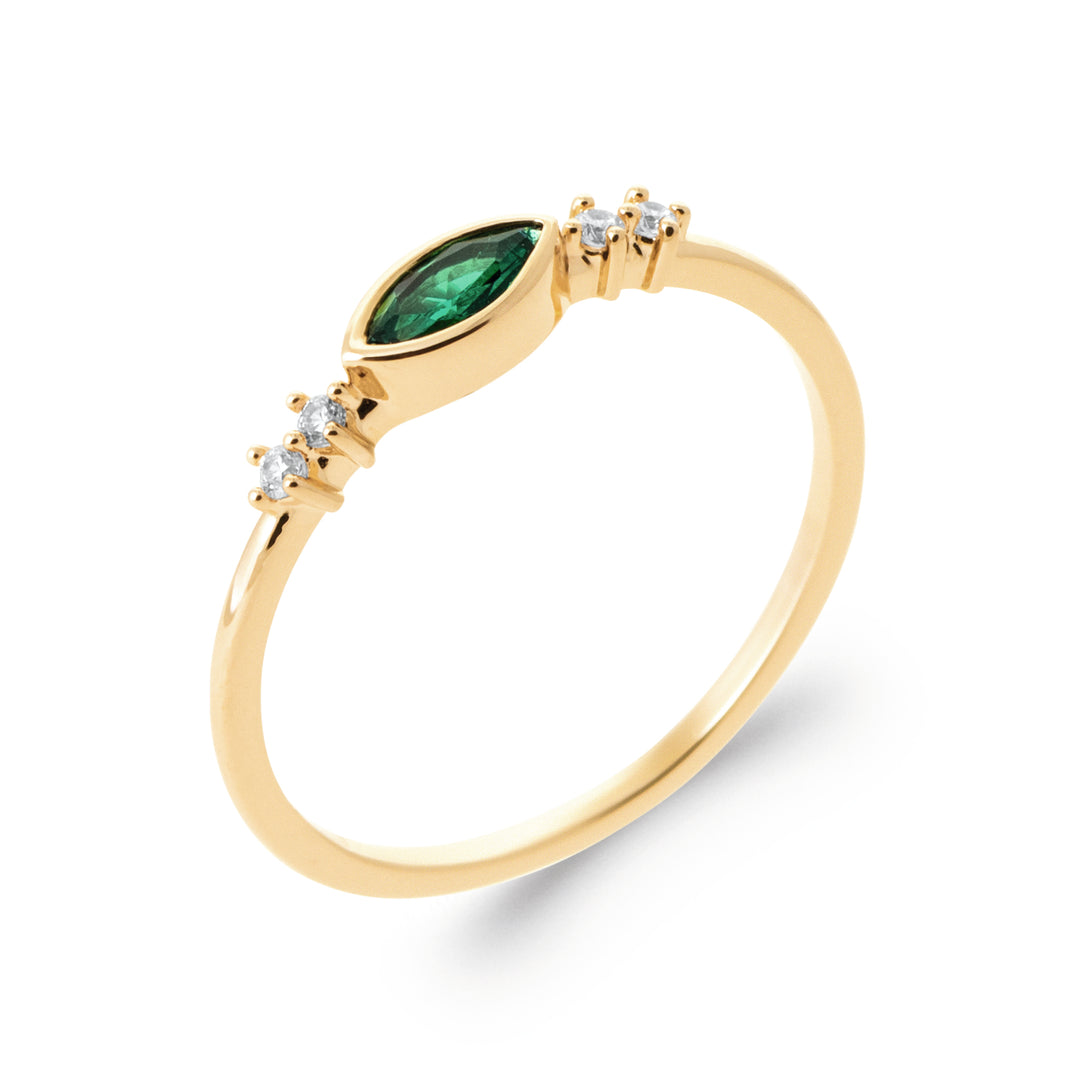 Bague plaqué or & OZ Verde