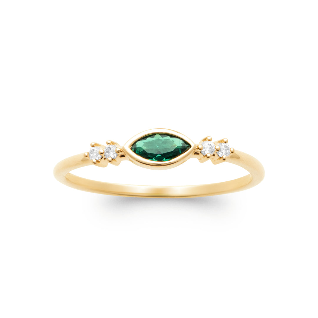 Bague plaqué or & OZ Verde