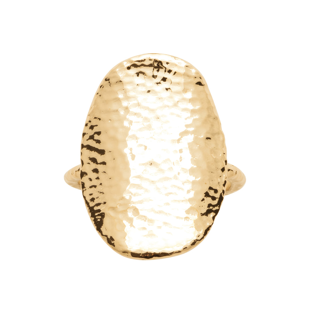 Bague Plaqué or effet martelé Elie