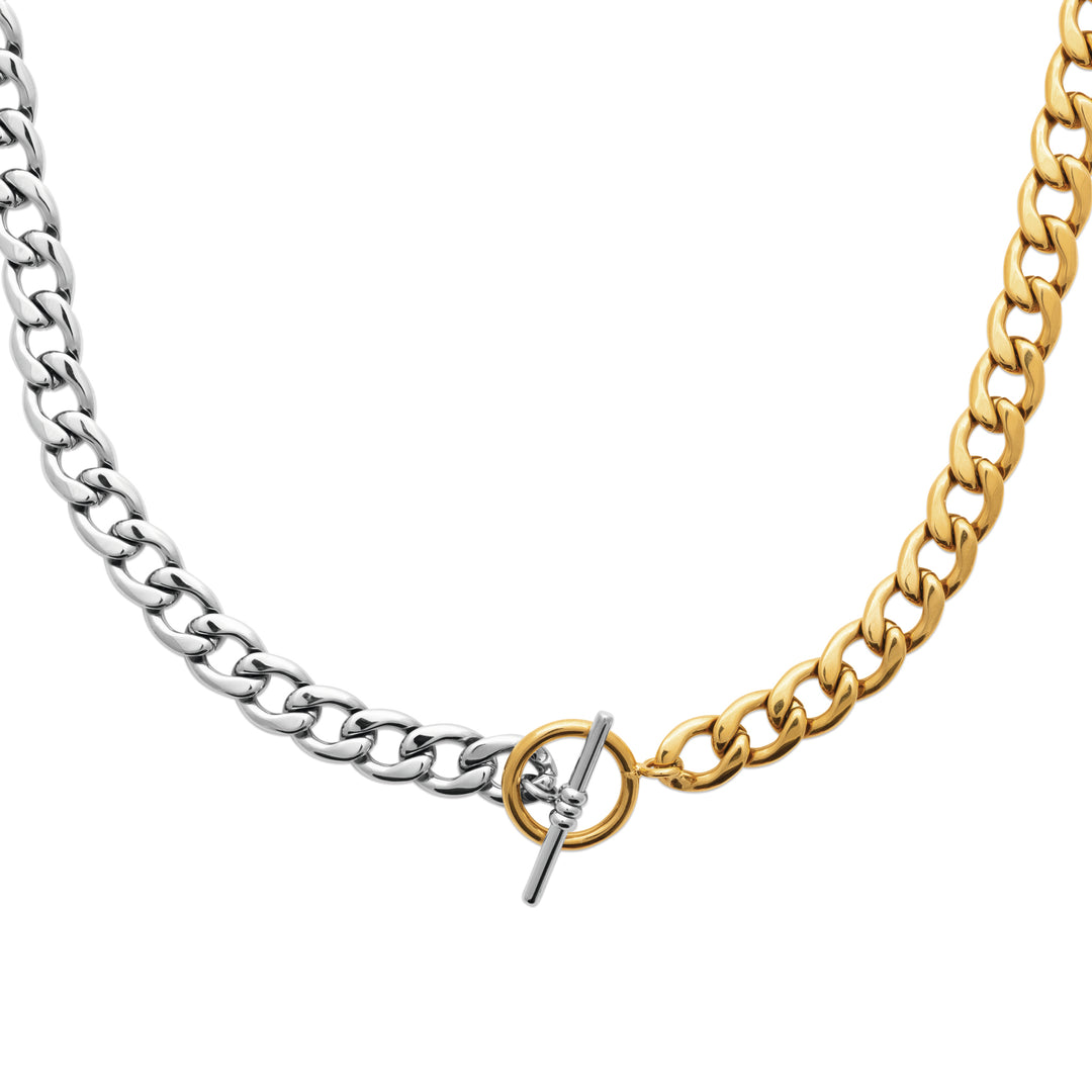 Collier Acier inoxydable bicolore femme Naïs