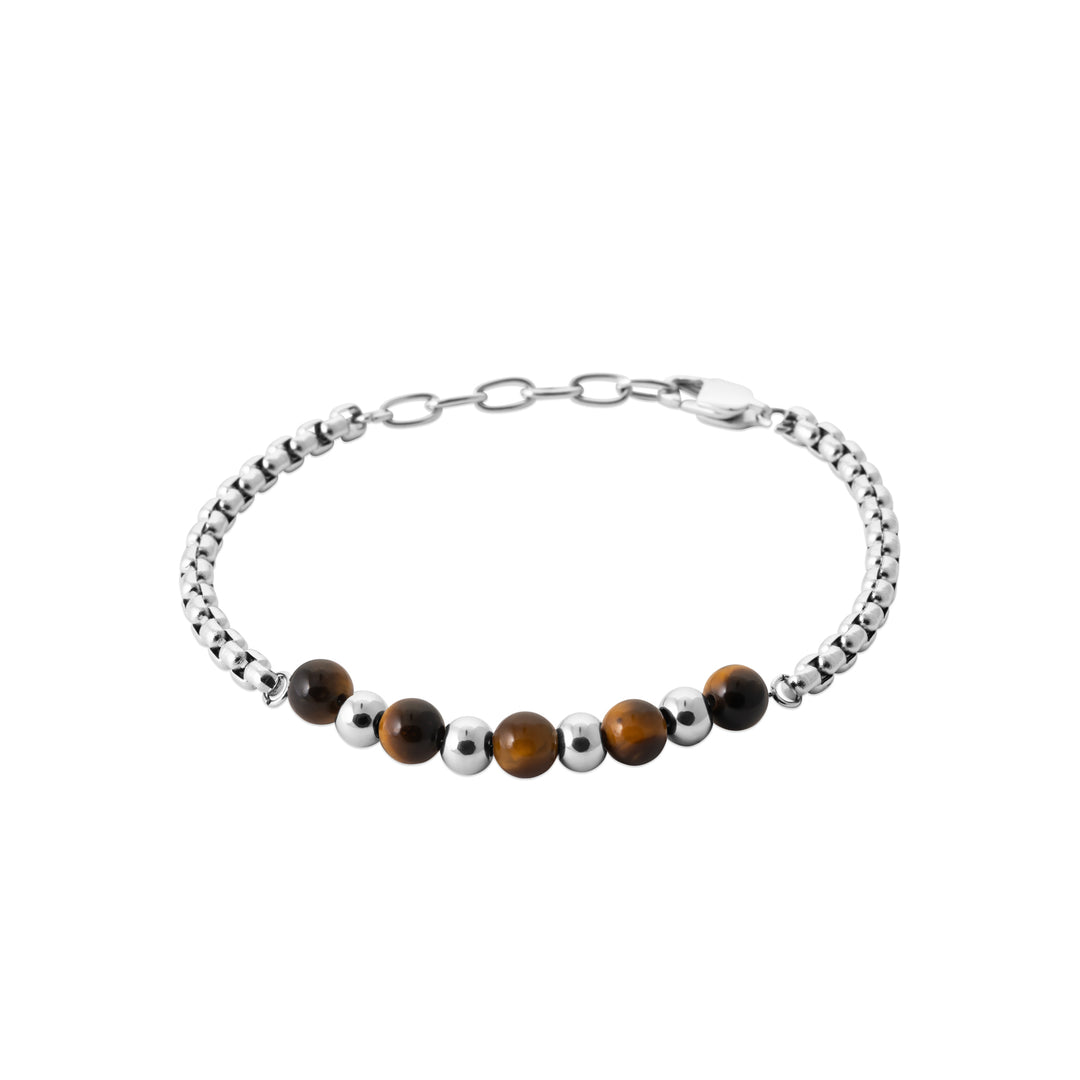 Bracelet Acier inoxydable homme & oeil de tigre Titan