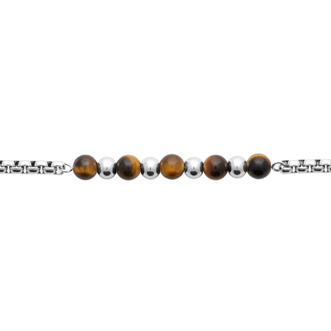 Bracelet Acier inoxydable homme & oeil de tigre Titan