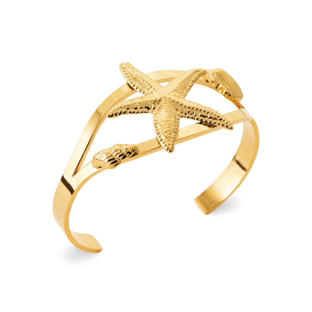 Jonc Acier inoxydable doré femme Starfish