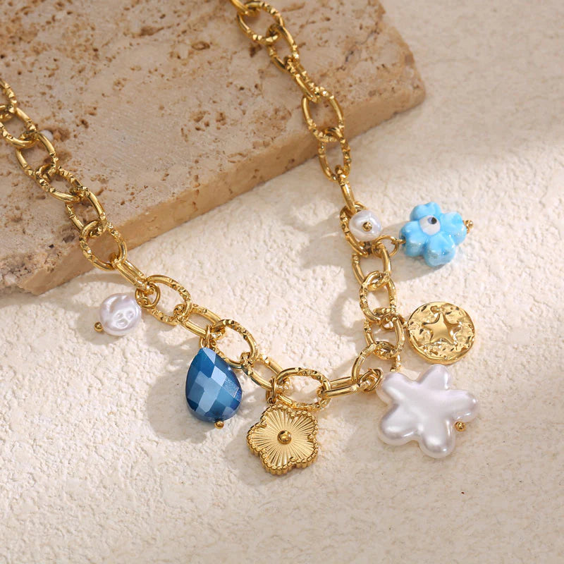 Collier Acier inoxydable doré femme Océane