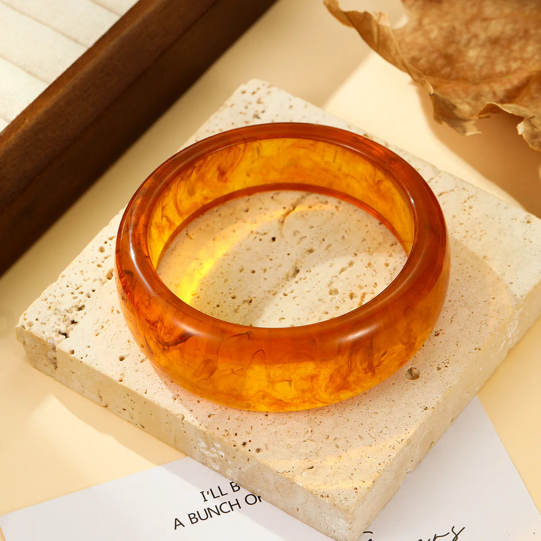 Bracelet jonc résine camel rond Twinkie