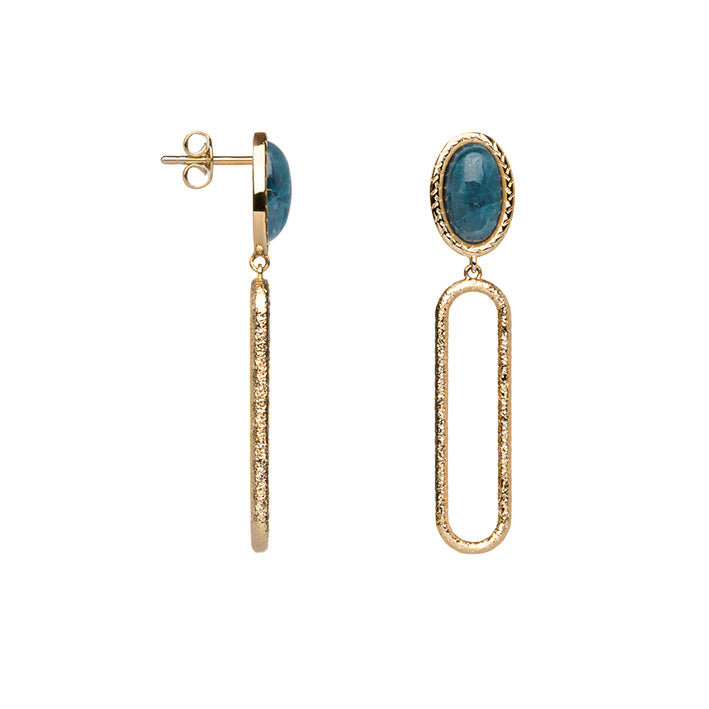 Boucles d'oreilles Plaqué or & Apatite Aussière Saunier