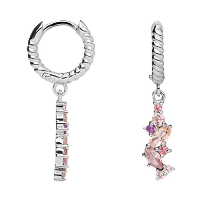 Boucles d'oreilles Argent 925 & OZ créole pampille Andria