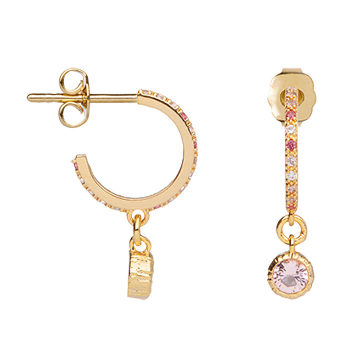 Boucles d'oreilles Plaqué or & OZ créole pampille Kitty