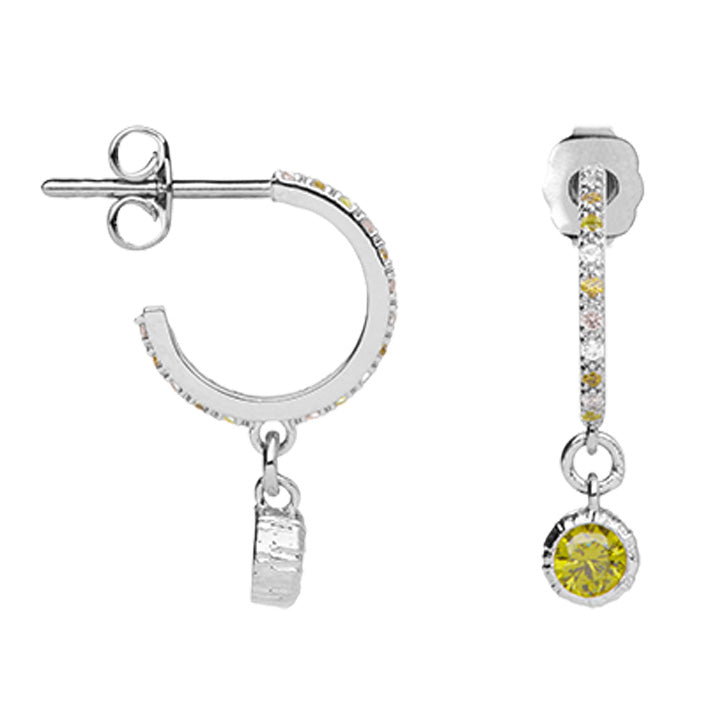 Boucles d'oreilles Argent 925 & OZ créole pampille Kitty
