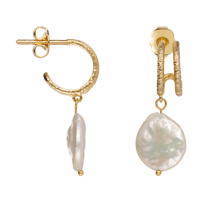 Boucles d'oreilles Plaqué or & Perle Aspen