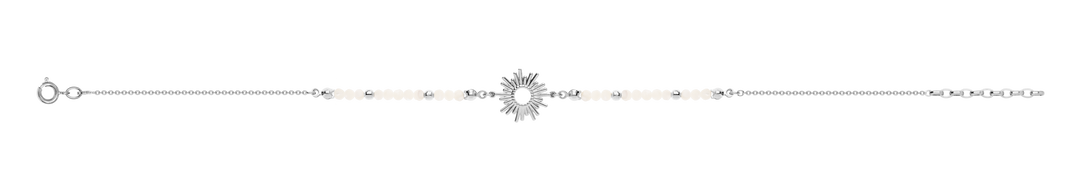 Chaîne de cheville Argent 925 & Nacre Solstice