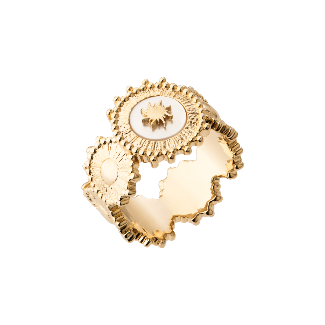 Bague Plaqué Or & Nacre Solaire